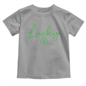 Lucky Irish Shamrock Toddler T Shirt St Patricks Day Letter Print Lightweight TS10 Sport Gray Print Your Wear