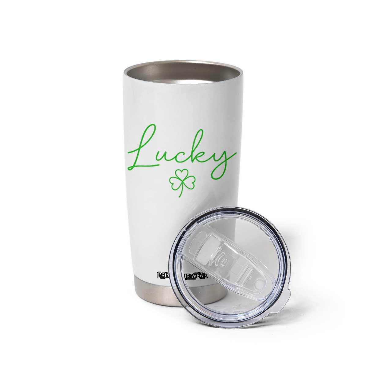 Lucky Irish Shamrock Tumbler Cup St Patricks Day Letter Print Lightweight TS10 Print Your Wear