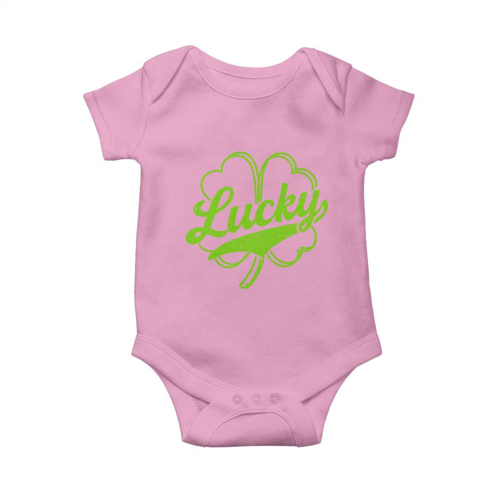 Vintage Lucky Shamrock Baby Onesie Irish St Patricks Day TS10 Light Pink Print Your Wear