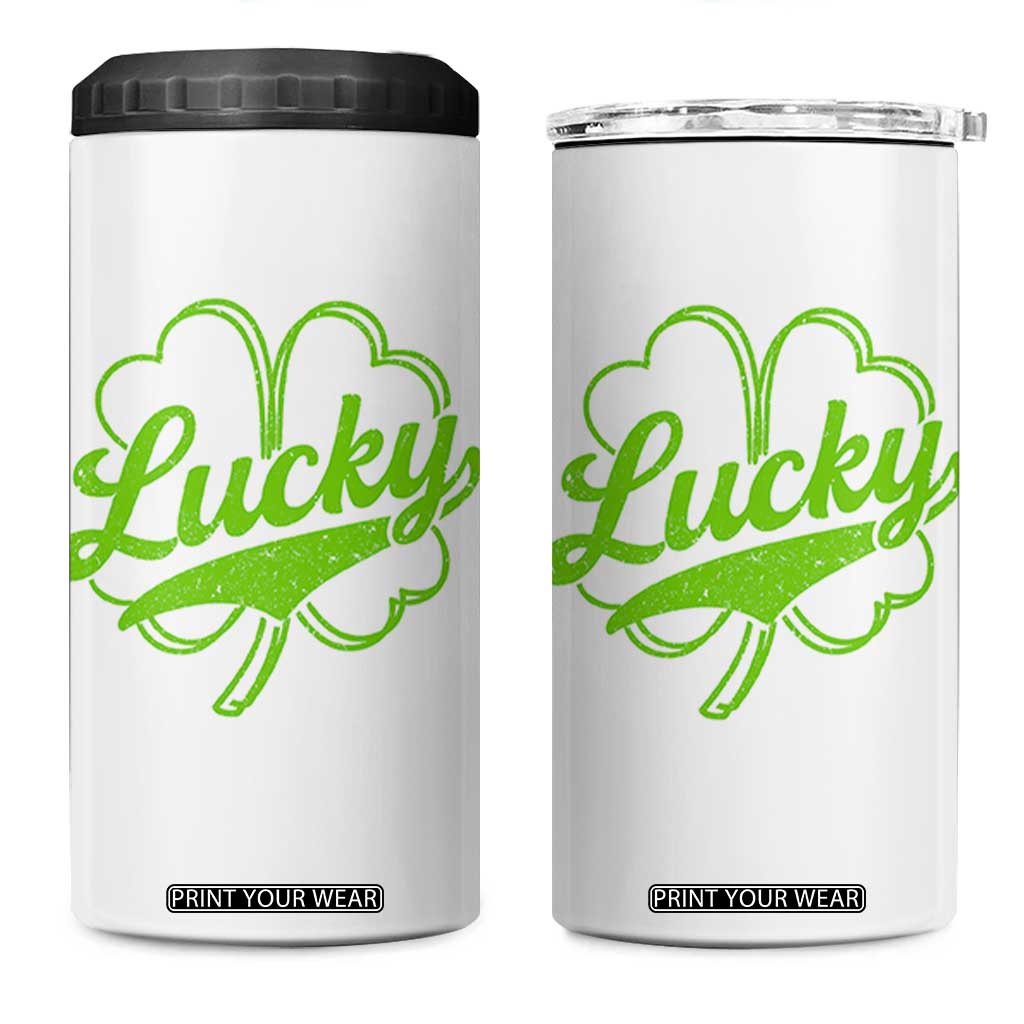 Vintage Lucky Shamrock 4 in 1 Can Cooler Tumbler Irish St Patricks Day TS10 One Size: 16 oz White Print Your Wear
