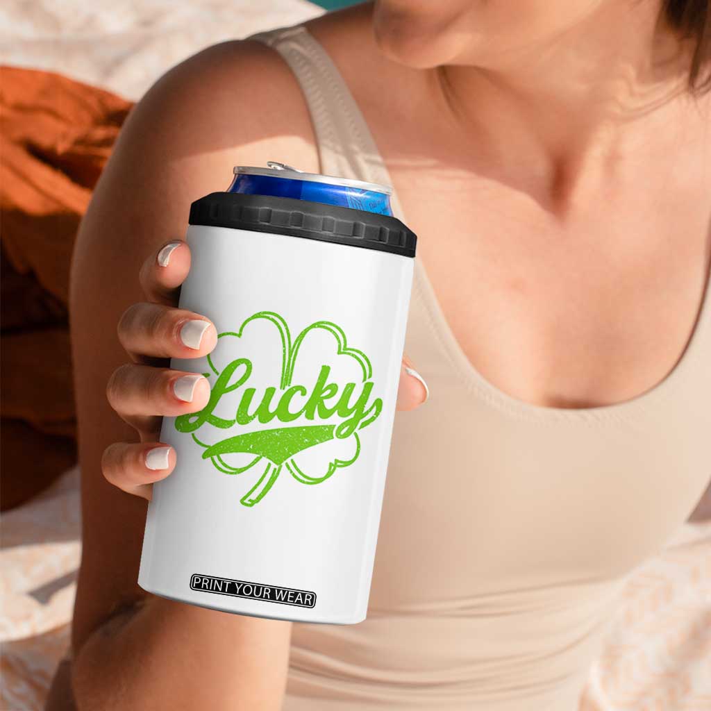 Vintage Lucky Shamrock 4 in 1 Can Cooler Tumbler Irish St Patricks Day TS10 Print Your Wear