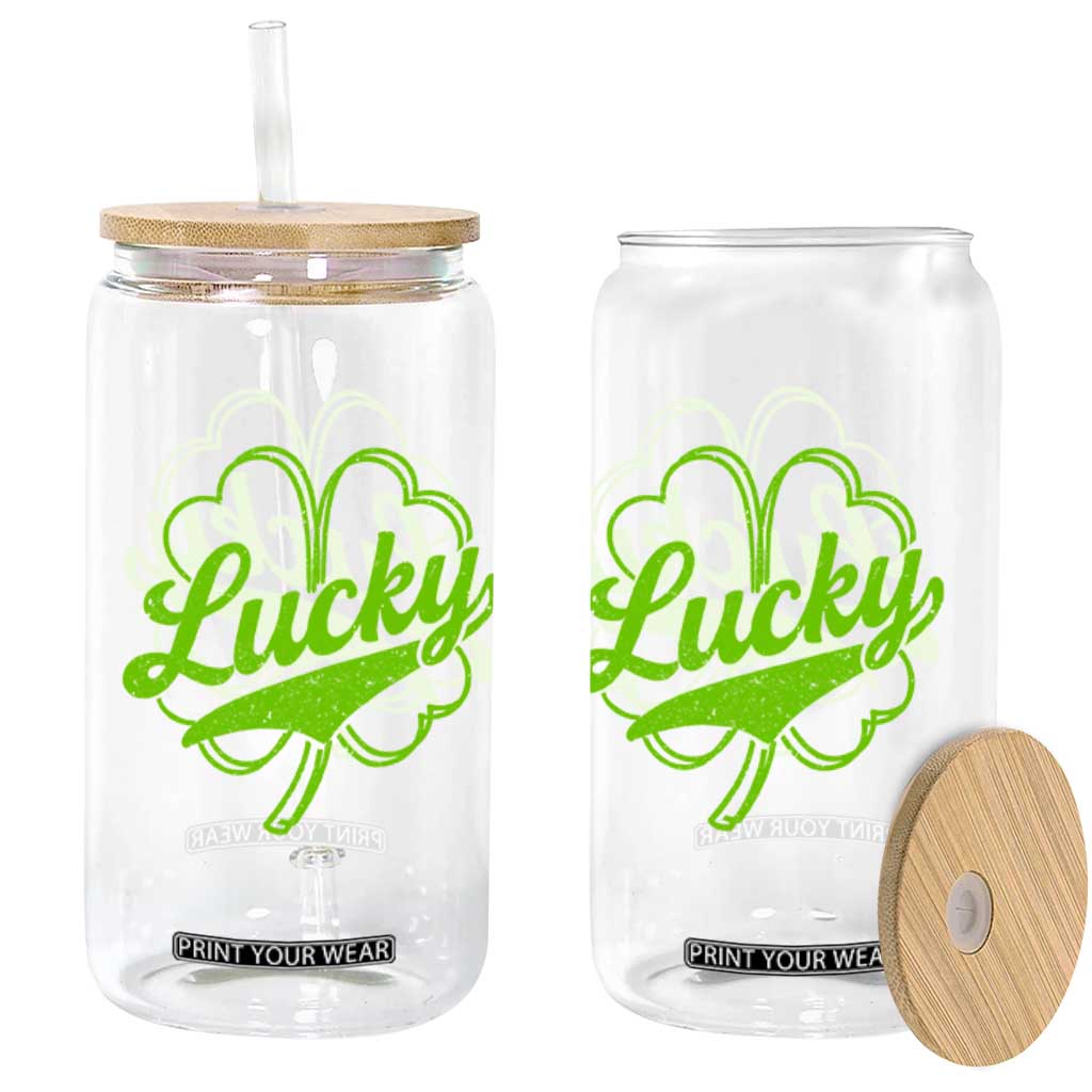 Vintage Lucky Shamrock Glass Can Irish St Patricks Day TS10 Print Your Wear