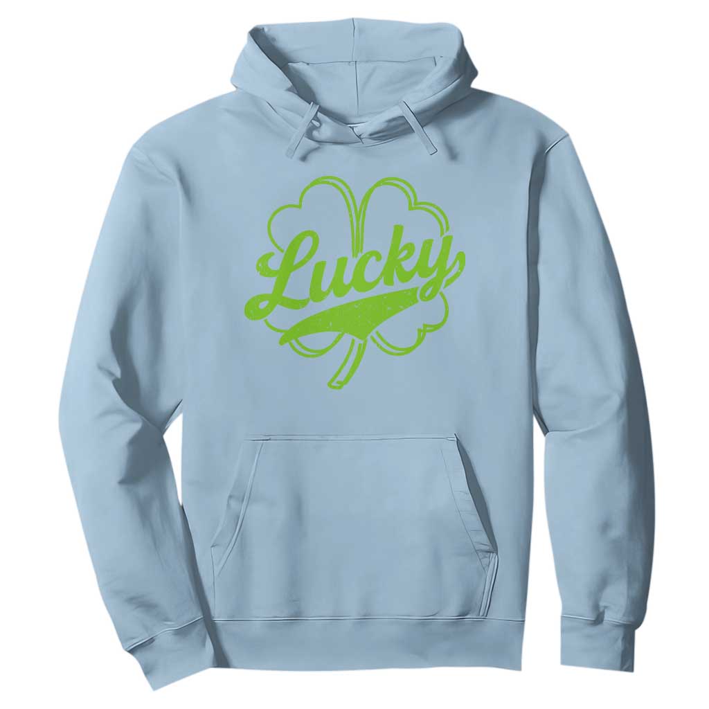 Vintage Lucky Shamrock Hoodie Irish St Patricks Day TS10 Light Blue Print Your Wear