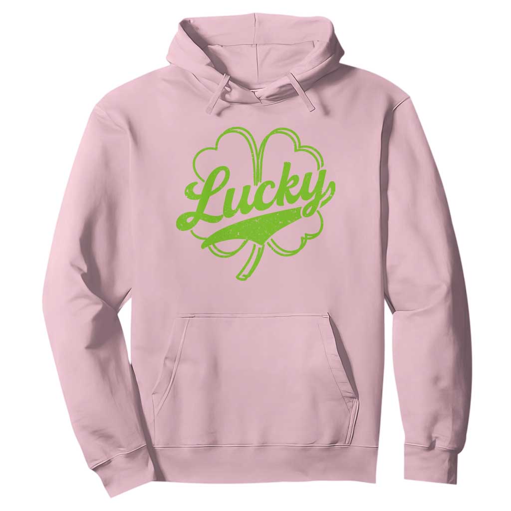 Vintage Lucky Shamrock Hoodie Irish St Patricks Day TS10 Light Pink Print Your Wear