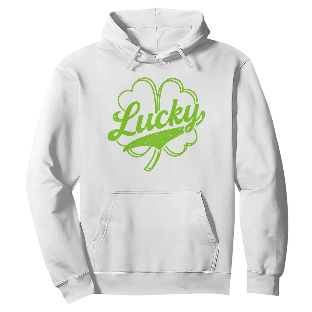 Vintage Lucky Shamrock Hoodie Irish St Patricks Day TS10 White Print Your Wear