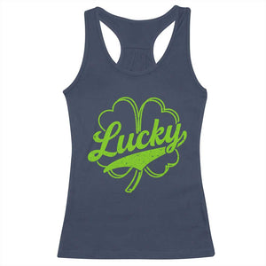 Vintage Lucky Shamrock Racerback Tank Top Irish St Patricks Day TS10 Navy Print Your Wear
