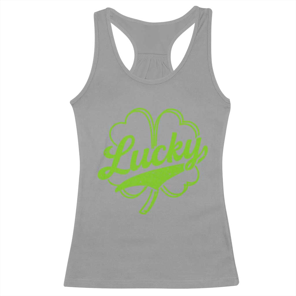 Vintage Lucky Shamrock Racerback Tank Top Irish St Patricks Day TS10 Sport Gray Print Your Wear