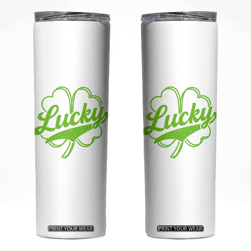 Vintage Lucky Shamrock Skinny Tumbler Irish St Patricks Day TS10 White Print Your Wear