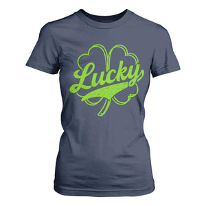 Vintage Lucky Shamrock T Shirt For Women Irish St Patricks Day TS10 Navy Print Your Wear