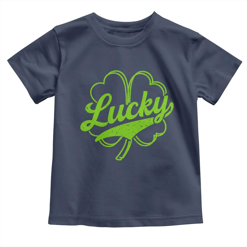 Vintage Lucky Shamrock Toddler T Shirt Irish St Patricks Day TS10 Navy Print Your Wear