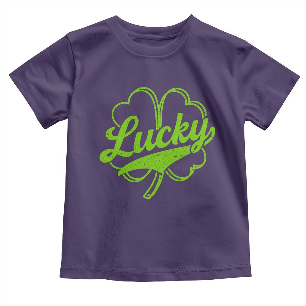 Vintage Lucky Shamrock Toddler T Shirt Irish St Patricks Day TS10 Purple Print Your Wear