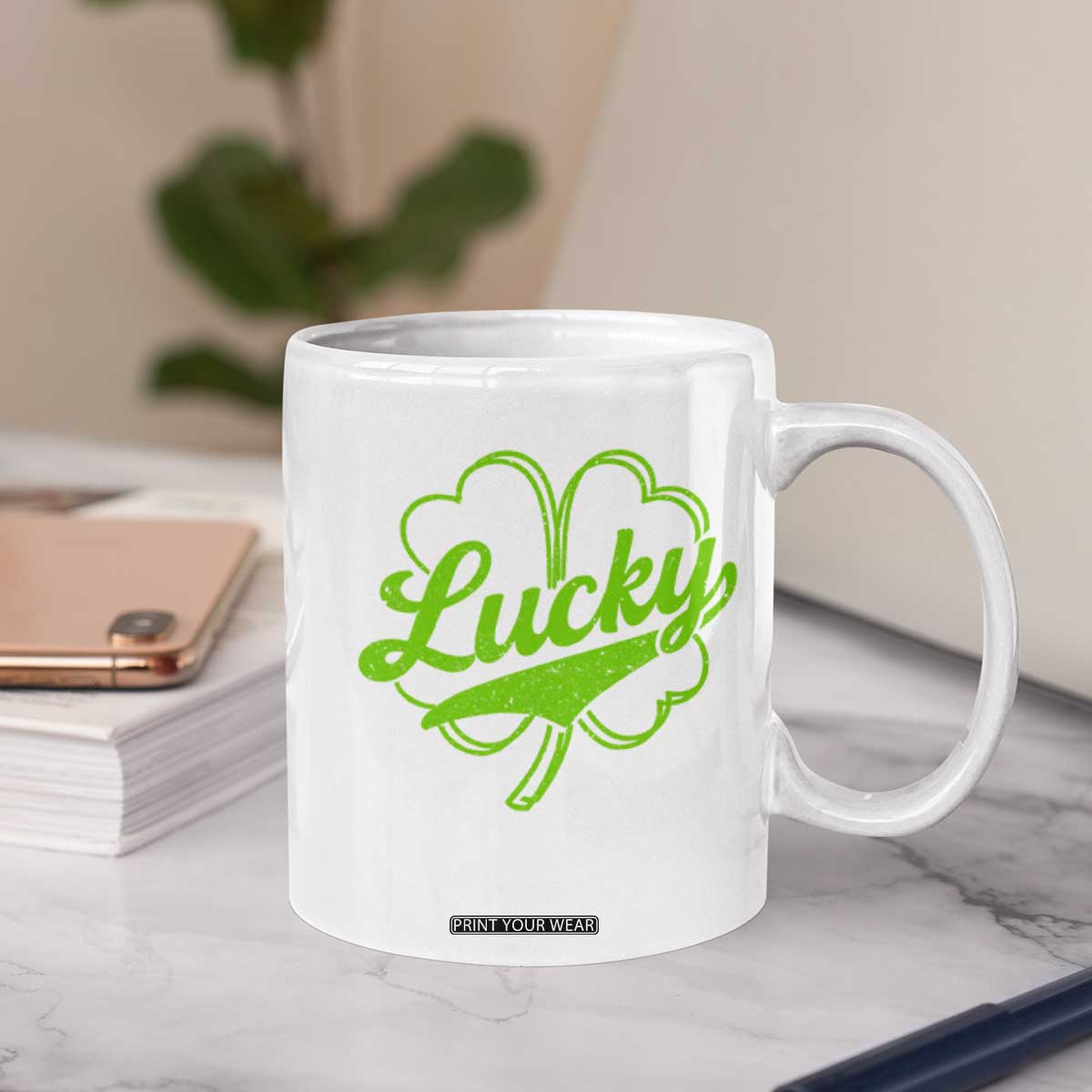 Vintage Lucky Shamrock Coffee Mug Irish St Patricks Day TS10 Print Your Wear