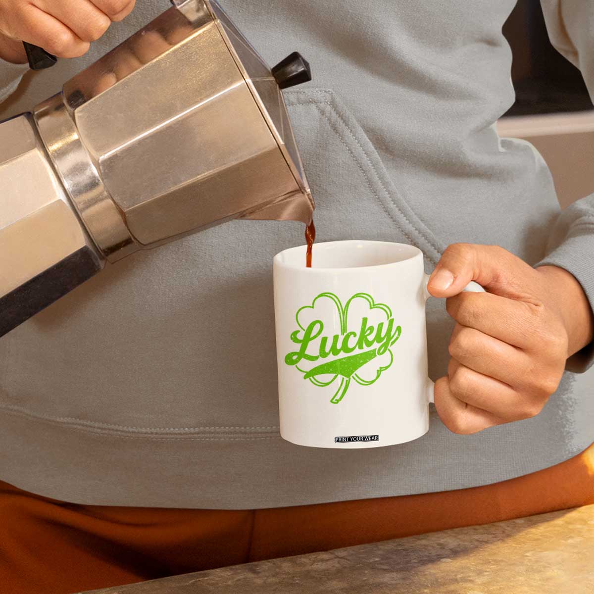 Vintage Lucky Shamrock Coffee Mug Irish St Patricks Day TS10 Print Your Wear