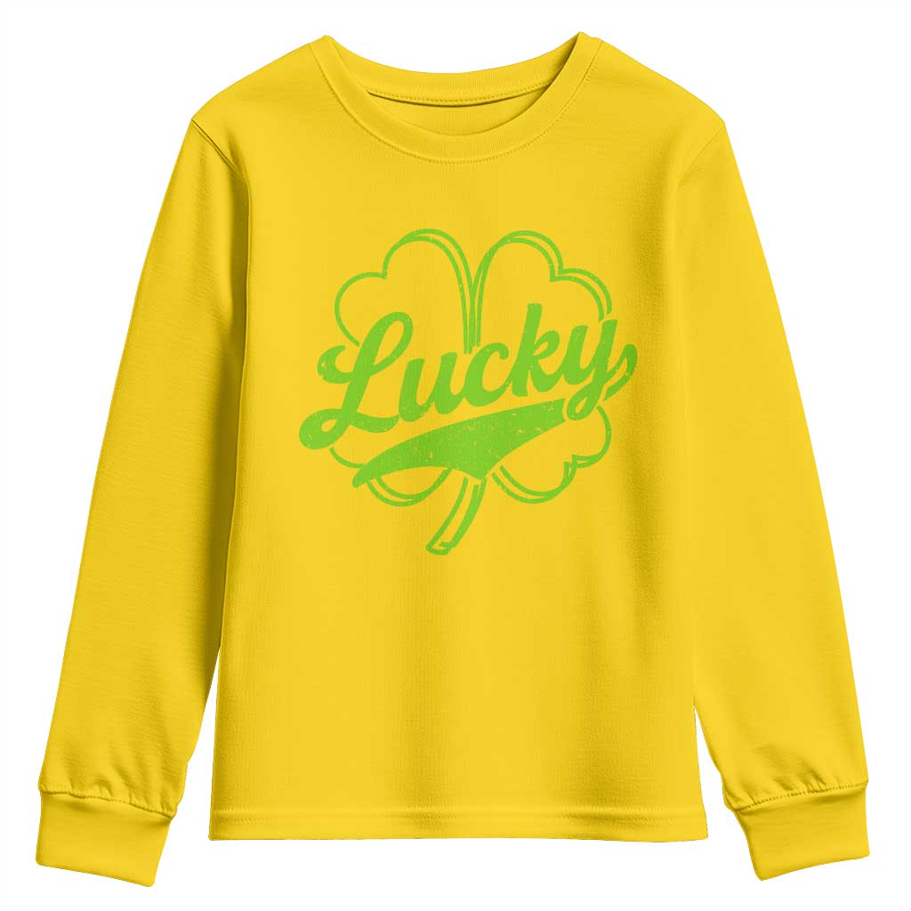 Vintage Lucky Shamrock Youth Sweatshirt Irish St Patricks Day TS10 Daisy Print Your Wear