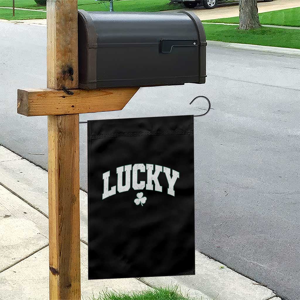 Retro Lucky Garden Flag St Patricks Day Irish Shamrock Varsity TS10 Print Your Wear