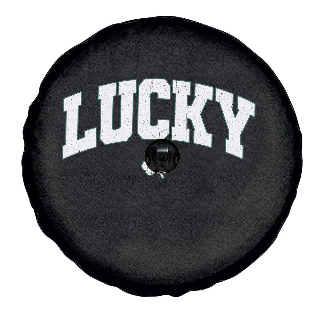 Retro Lucky Spare Tire Cover St Patricks Day Irish Shamrock Varsity TS10 Print Your Wear