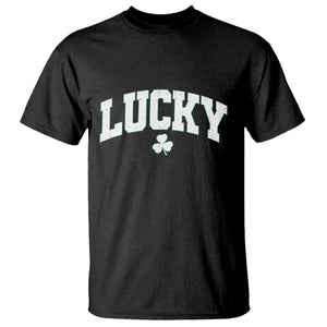 Retro Lucky T Shirt St Patricks Day Irish Shamrock Varsity TS10 Black Print Your Wear