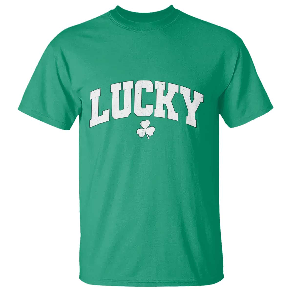 Retro Lucky T Shirt St Patricks Day Irish Shamrock Varsity TS10 Irish Green Print Your Wear