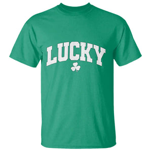 Retro Lucky T Shirt St Patricks Day Irish Shamrock Varsity TS10 Irish Green Print Your Wear