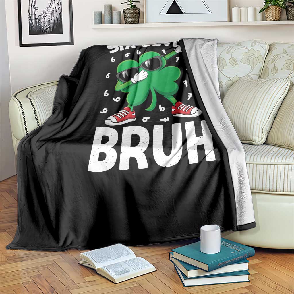 Funny Irish St Patricks Day Shamrock 67 Meme Throw Blanket Six Seven Bruh Gen Alpha Slang TS10 Print Your Wear