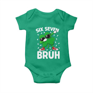 Funny Irish St Patricks Day Shamrock 67 Meme Baby Onesie Six Seven Bruh Gen Alpha Slang TS10 Irish Green Print Your Wear