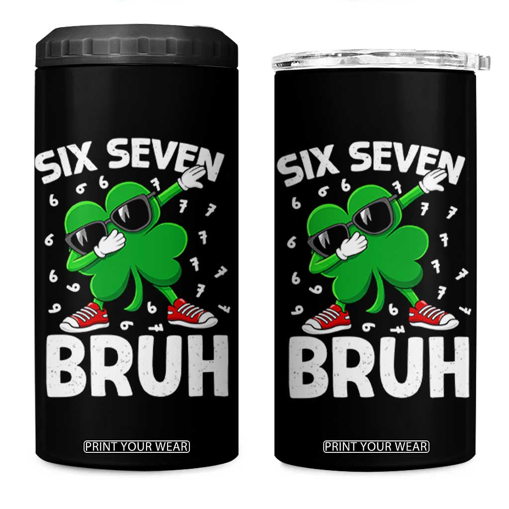 Funny Irish St Patricks Day Shamrock 67 Meme 4 in 1 Can Cooler Tumbler Six Seven Bruh Gen Alpha Slang TS10 One Size: 16 oz Black Print Your Wear