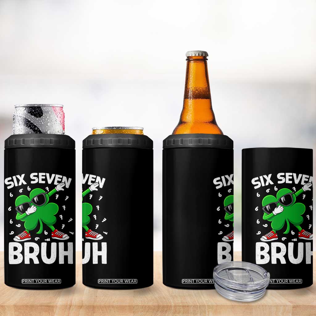Funny Irish St Patricks Day Shamrock 67 Meme 4 in 1 Can Cooler Tumbler Six Seven Bruh Gen Alpha Slang TS10 Print Your Wear