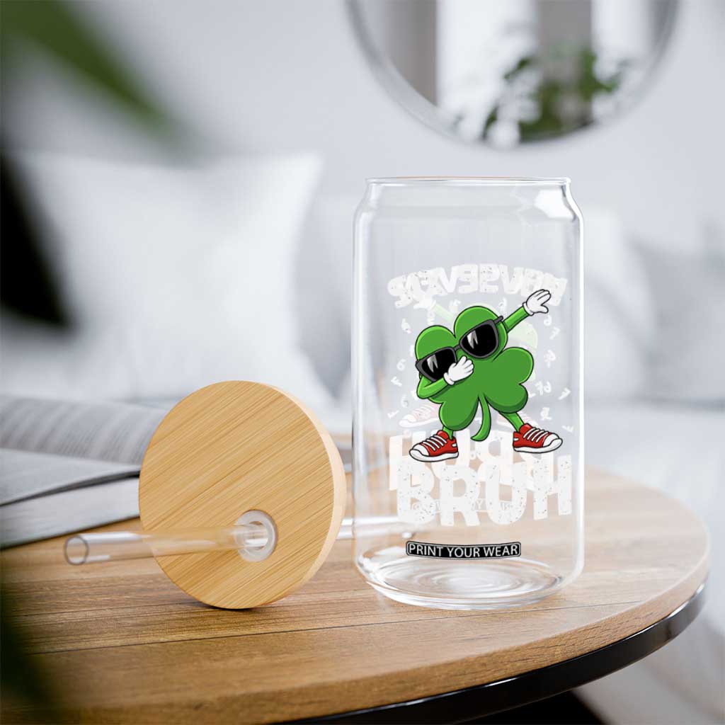 Funny Irish St Patricks Day Shamrock 67 Meme Glass Can Six Seven Bruh Gen Alpha Slang TS10 Print Your Wear