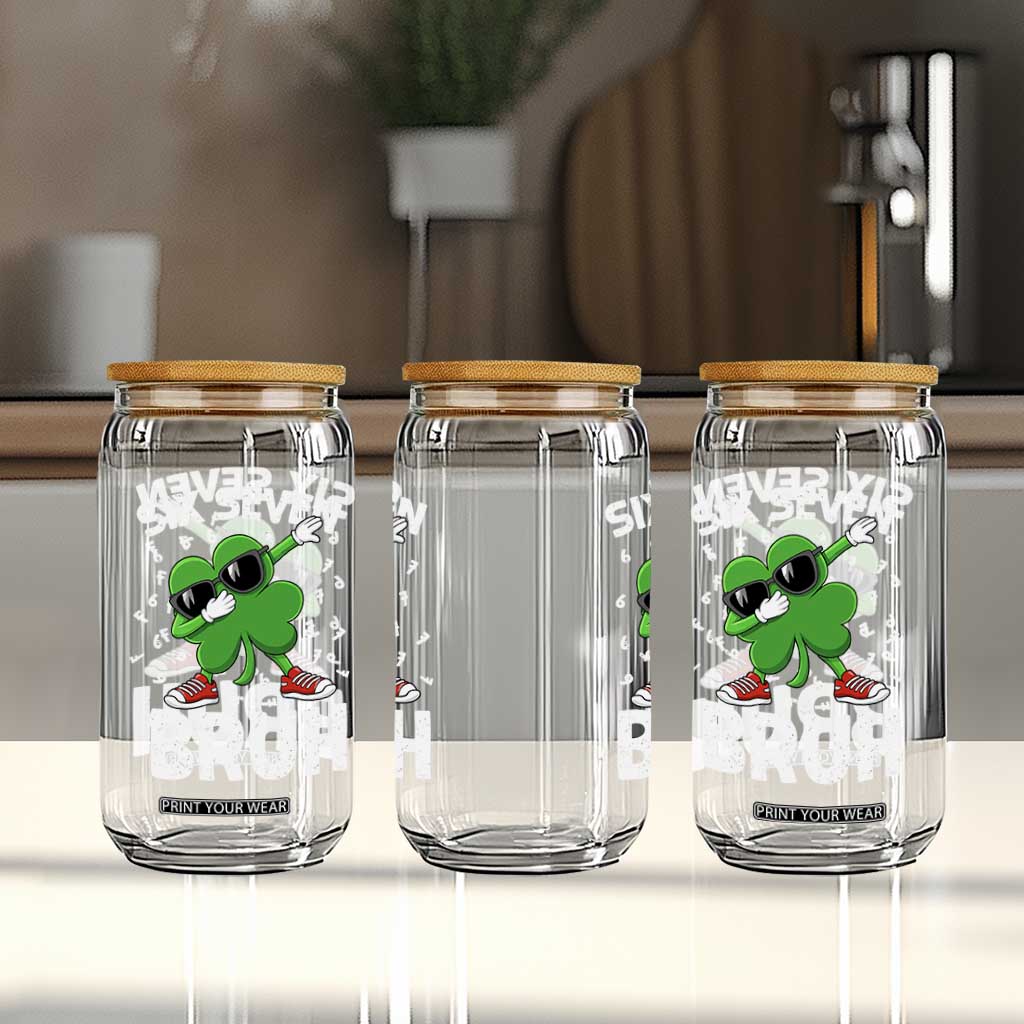 Funny Irish St Patricks Day Shamrock 67 Meme Glass Can Six Seven Bruh Gen Alpha Slang TS10 Print Your Wear