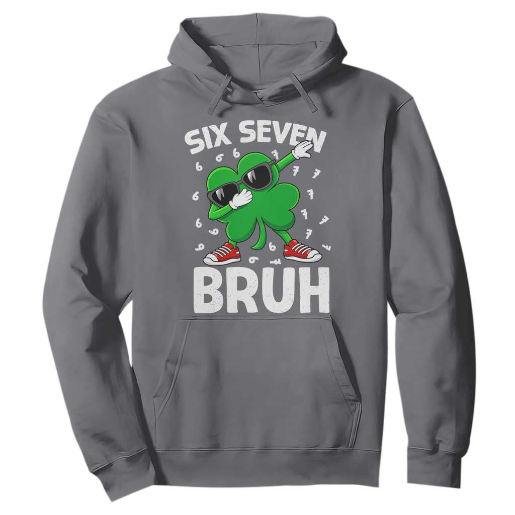 Funny Irish St Patricks Day Shamrock 67 Meme Hoodie Six Seven Bruh Gen Alpha Slang TS10 Charcoal Print Your Wear