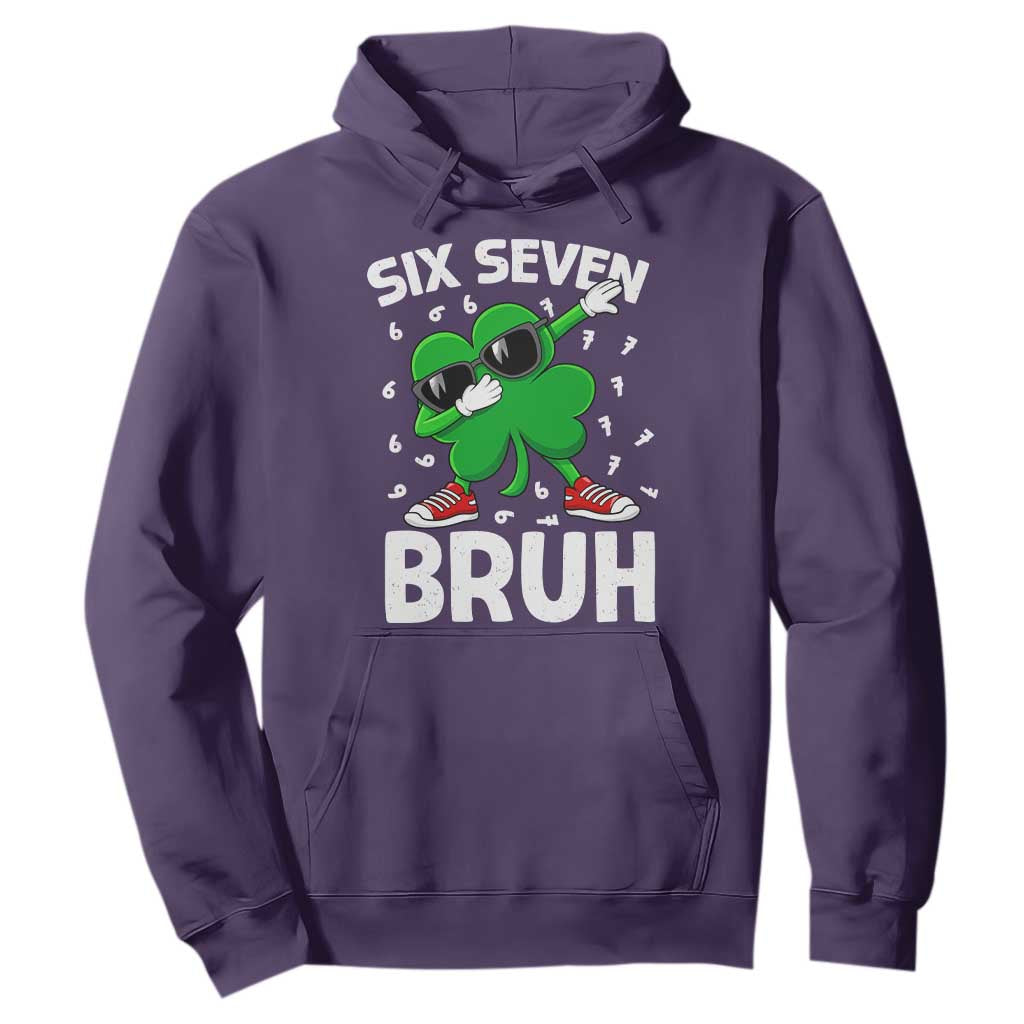 Funny Irish St Patricks Day Shamrock 67 Meme Hoodie Six Seven Bruh Gen Alpha Slang TS10 Purple Print Your Wear