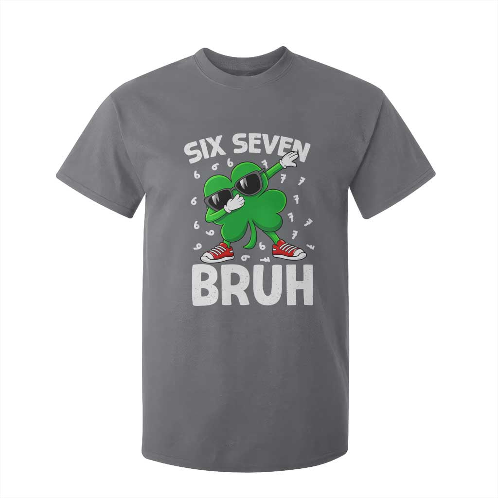 Funny Irish St Patricks Day Shamrock 67 Meme T Shirt For Kid Six Seven Bruh Gen Alpha Slang TS10 Charcoal Print Your Wear