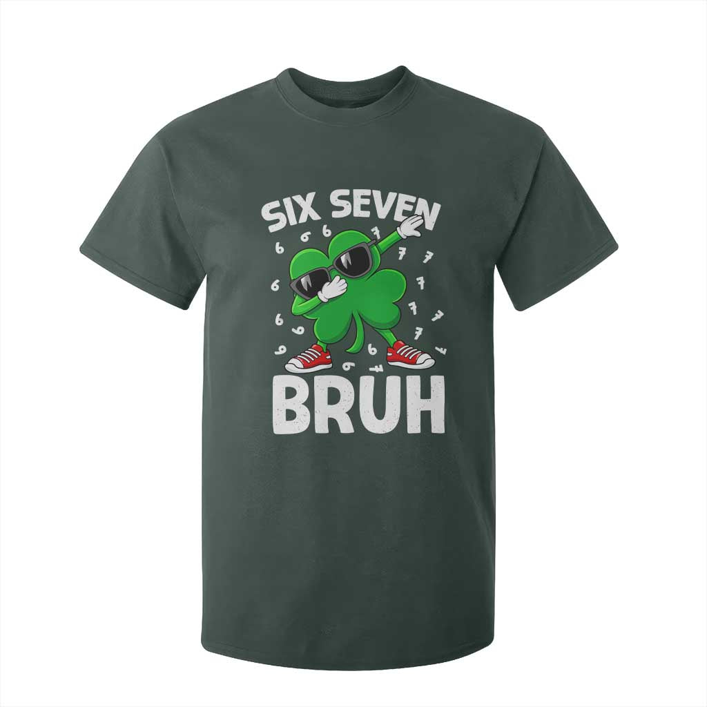 Funny Irish St Patricks Day Shamrock 67 Meme T Shirt For Kid Six Seven Bruh Gen Alpha Slang TS10 Dark Forest Green Print Your Wear