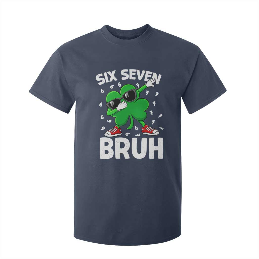 Funny Irish St Patricks Day Shamrock 67 Meme T Shirt For Kid Six Seven Bruh Gen Alpha Slang TS10 Navy Print Your Wear
