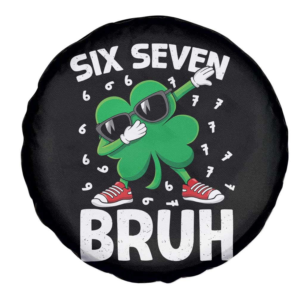 Funny Irish St Patricks Day Shamrock 67 Meme Spare Tire Cover Six Seven Bruh Gen Alpha Slang TS10 Print Your Wear