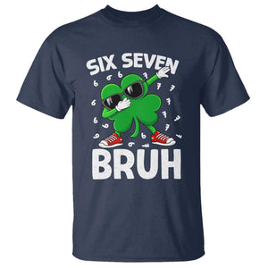 Funny Irish St Patricks Day Shamrock 67 Meme T Shirt Six Seven Bruh Gen Alpha Slang TS10 Navy Print Your Wear