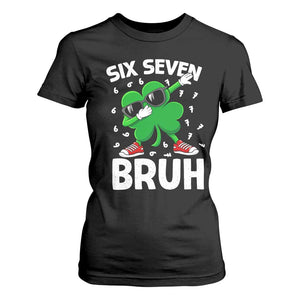 Funny Irish St Patricks Day Shamrock 67 Meme T Shirt For Women Six Seven Bruh Gen Alpha Slang TS10 Black Print Your Wear