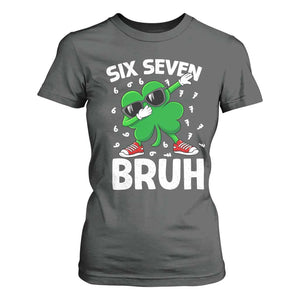 Funny Irish St Patricks Day Shamrock 67 Meme T Shirt For Women Six Seven Bruh Gen Alpha Slang TS10 Dark Heather Print Your Wear