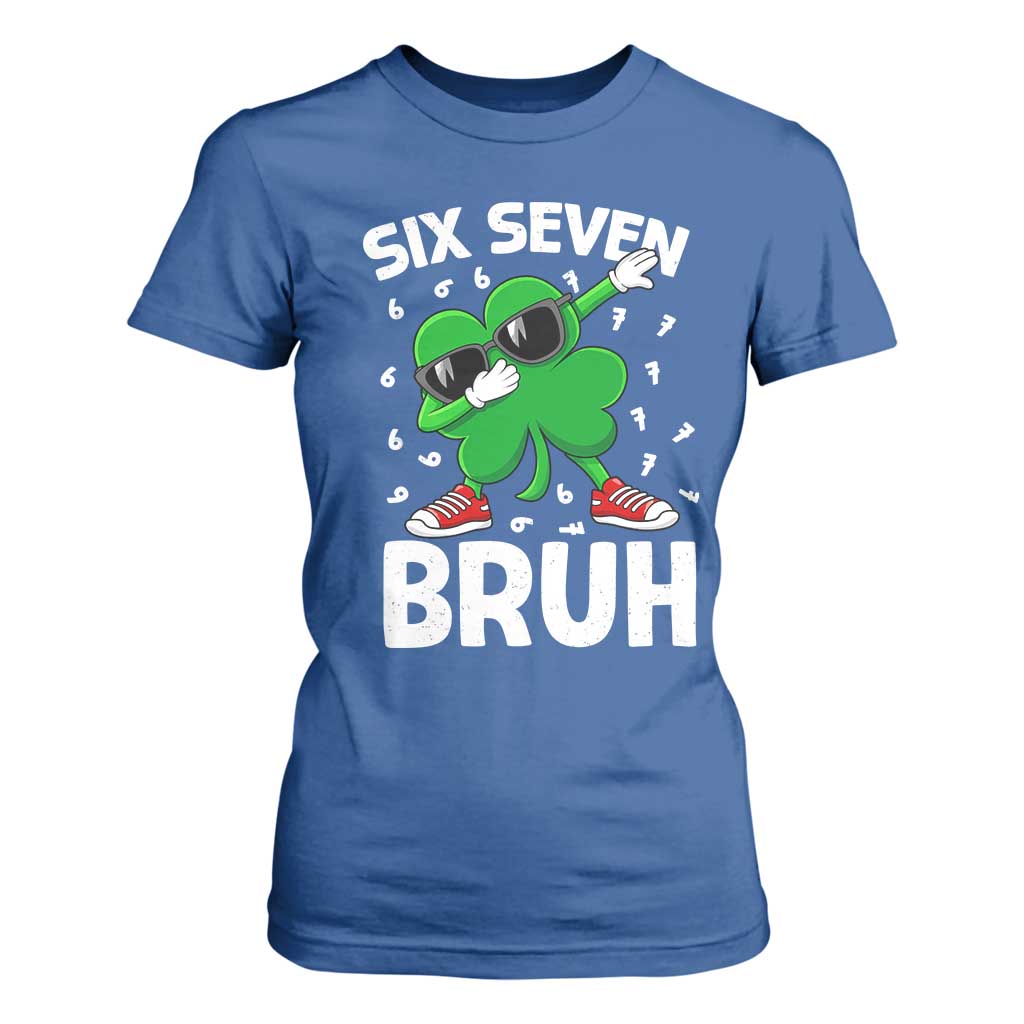 Funny Irish St Patricks Day Shamrock 67 Meme T Shirt For Women Six Seven Bruh Gen Alpha Slang TS10 Royal Blue Print Your Wear