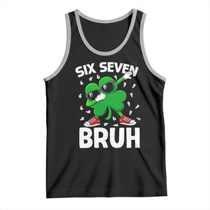 Funny Irish St Patricks Day Shamrock 67 Meme Tank Top Six Seven Bruh Gen Alpha Slang TS10 Black Athletic Heather Print Your Wear