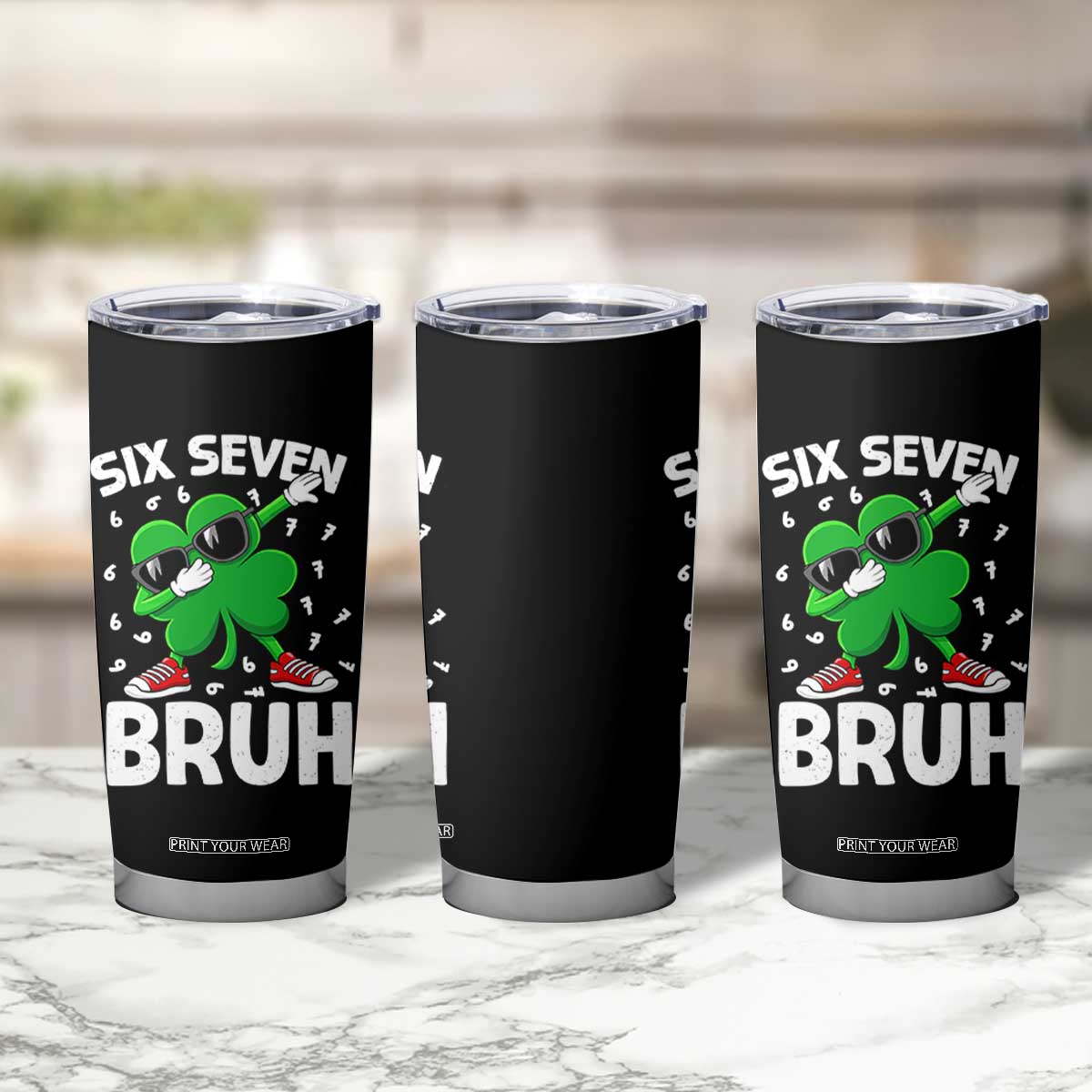 Funny Irish St Patricks Day Shamrock 67 Meme Tumbler Cup Six Seven Bruh Gen Alpha Slang TS10 Print Your Wear