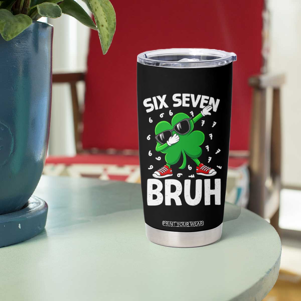 Funny Irish St Patricks Day Shamrock 67 Meme Tumbler Cup Six Seven Bruh Gen Alpha Slang TS10 Print Your Wear