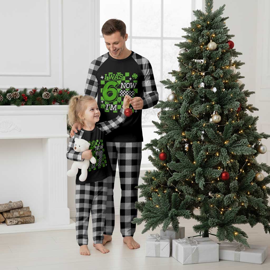 I Was 6 Now I'm 7 Plaid Pajama Set Funny 7th 67 Birthday Meme Lucky Shamrock Checkered TS10 White Plaid Print Your Wear