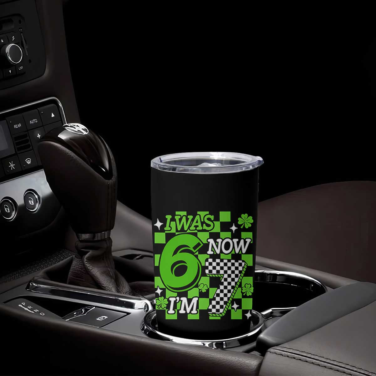 I Was 6 Now I'm 7 Tumbler Cup Funny 7th 67 Birthday Meme Lucky Shamrock Checkered TS10 Print Your Wear