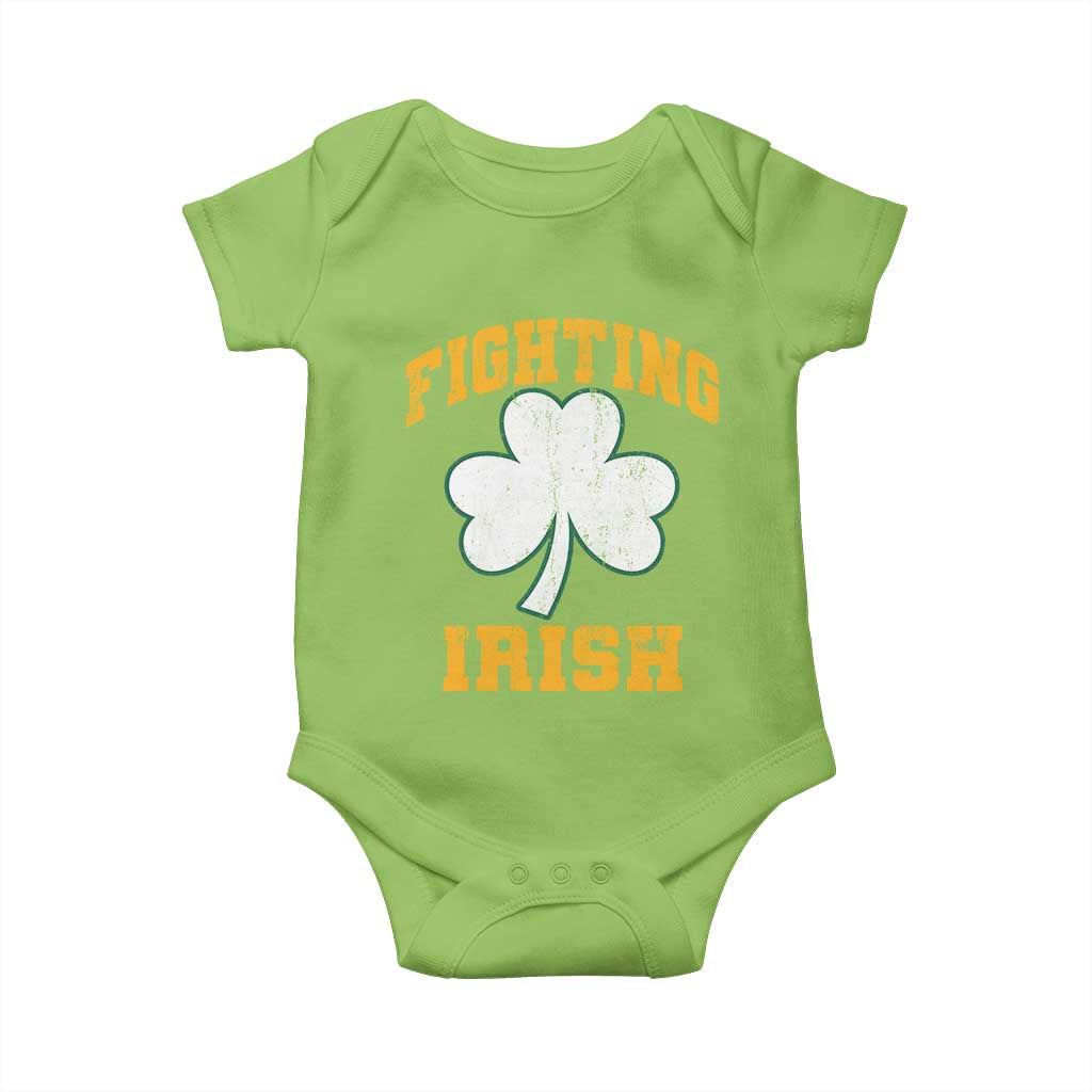 Vintage Fighting Irish Baby Onesie Retro History Gold Shamrock TS10 Lime Print Your Wear