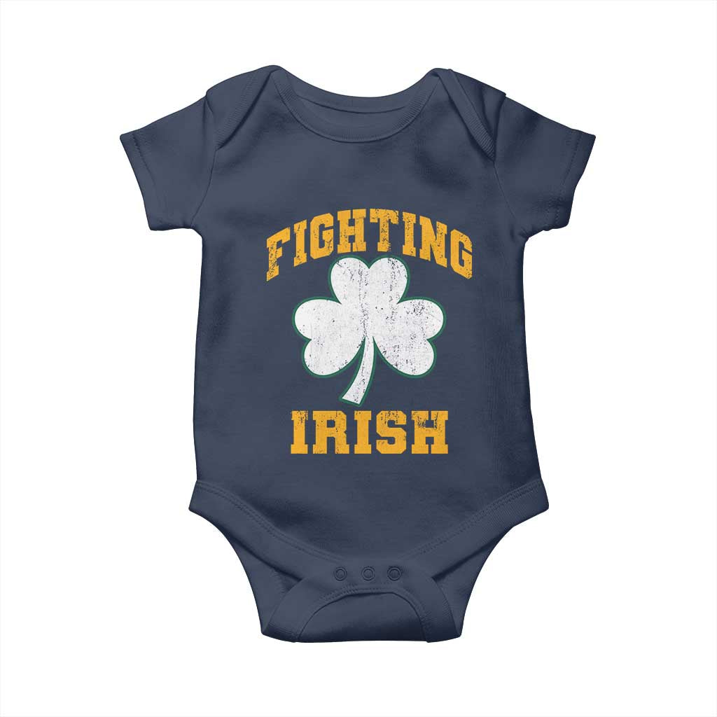 Vintage Fighting Irish Baby Onesie Retro History Gold Shamrock TS10 Navy Print Your Wear