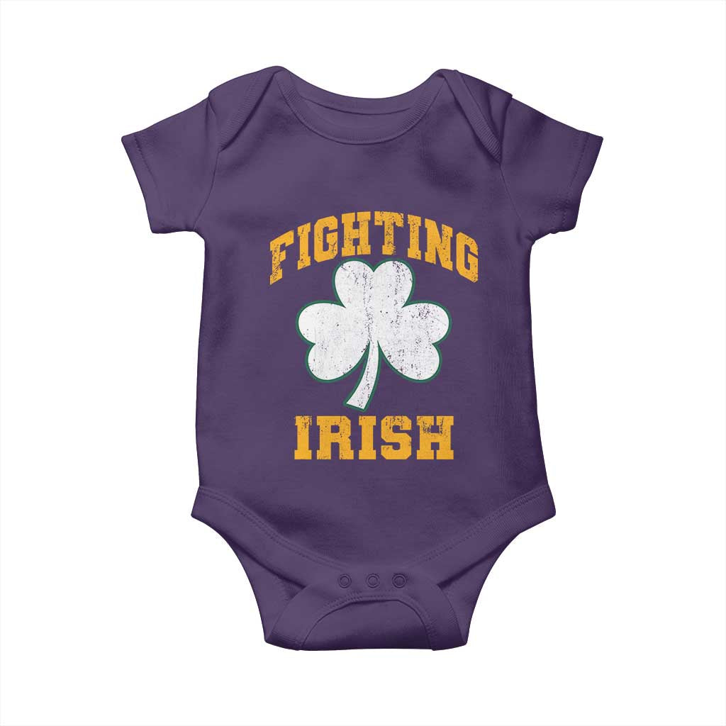 Vintage Fighting Irish Baby Onesie Retro History Gold Shamrock TS10 Purple Print Your Wear