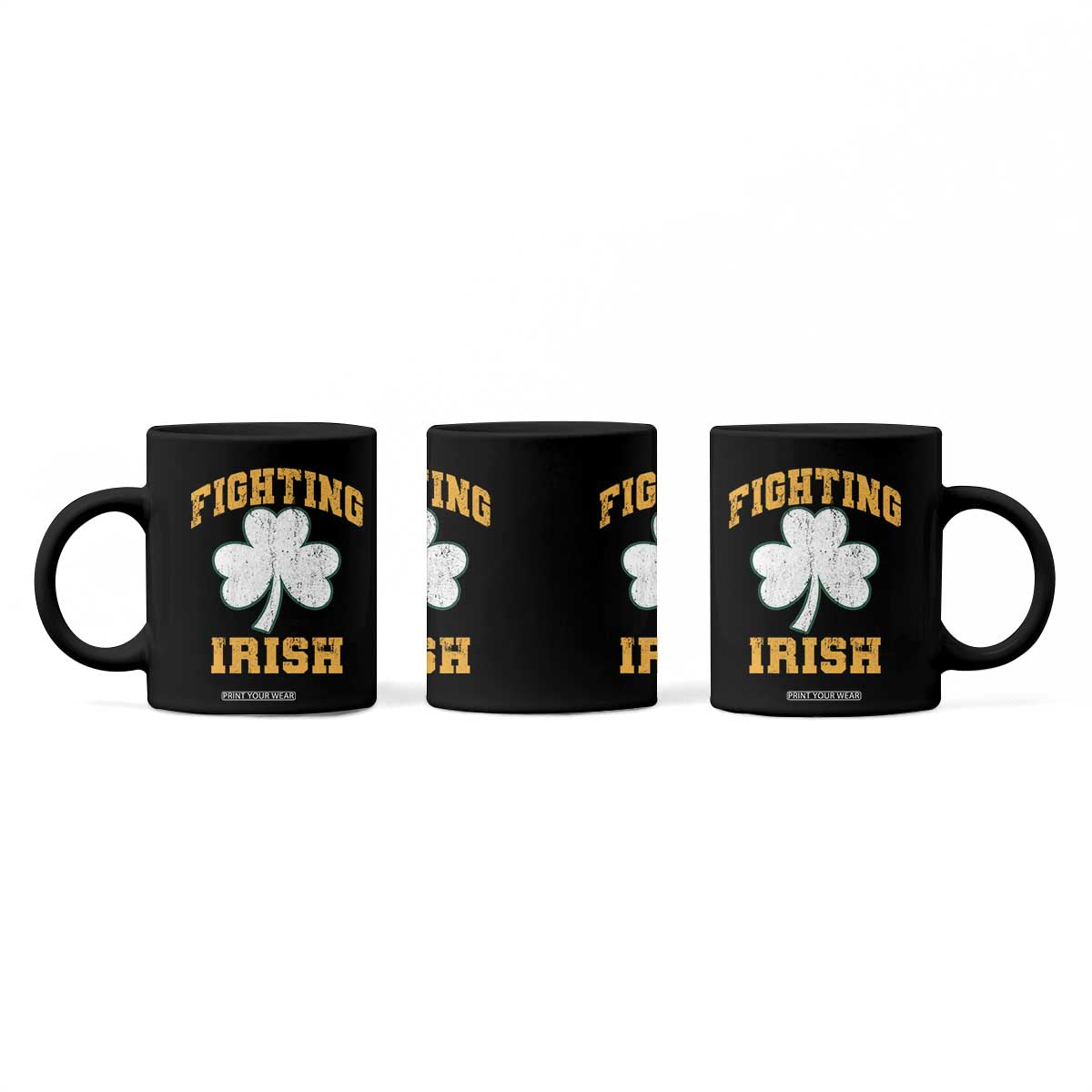 Vintage Fighting Irish Coffee Mug Retro History Gold Shamrock TS10 Print Your Wear