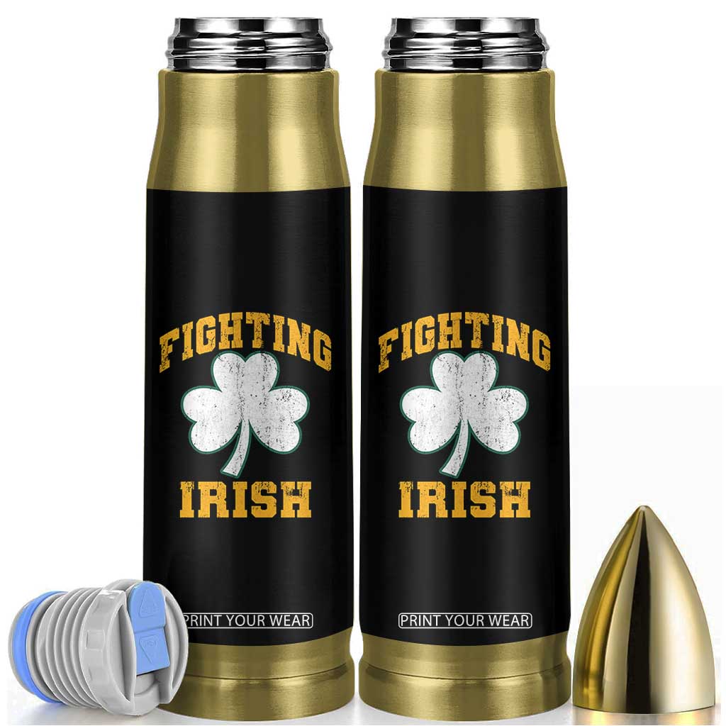Vintage Fighting Irish Bullet Tumbler Retro History Gold Shamrock TS10 Black Print Your Wear