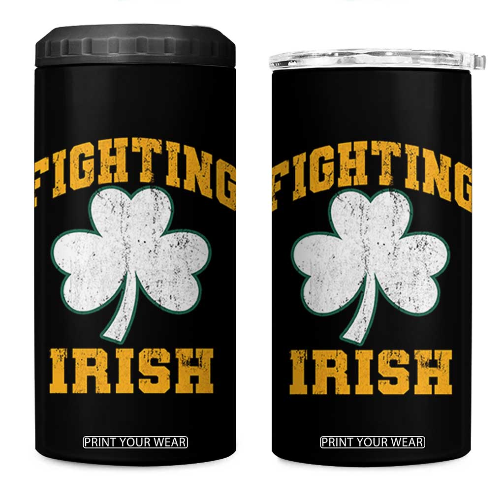 Vintage Fighting Irish 4 in 1 Can Cooler Tumbler Retro History Gold Shamrock TS10 One Size: 16 oz Black Print Your Wear